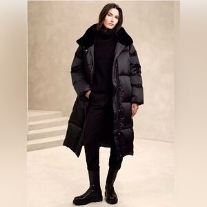 Banana Republic Apls Long Satin Woman’s Puffer Coat